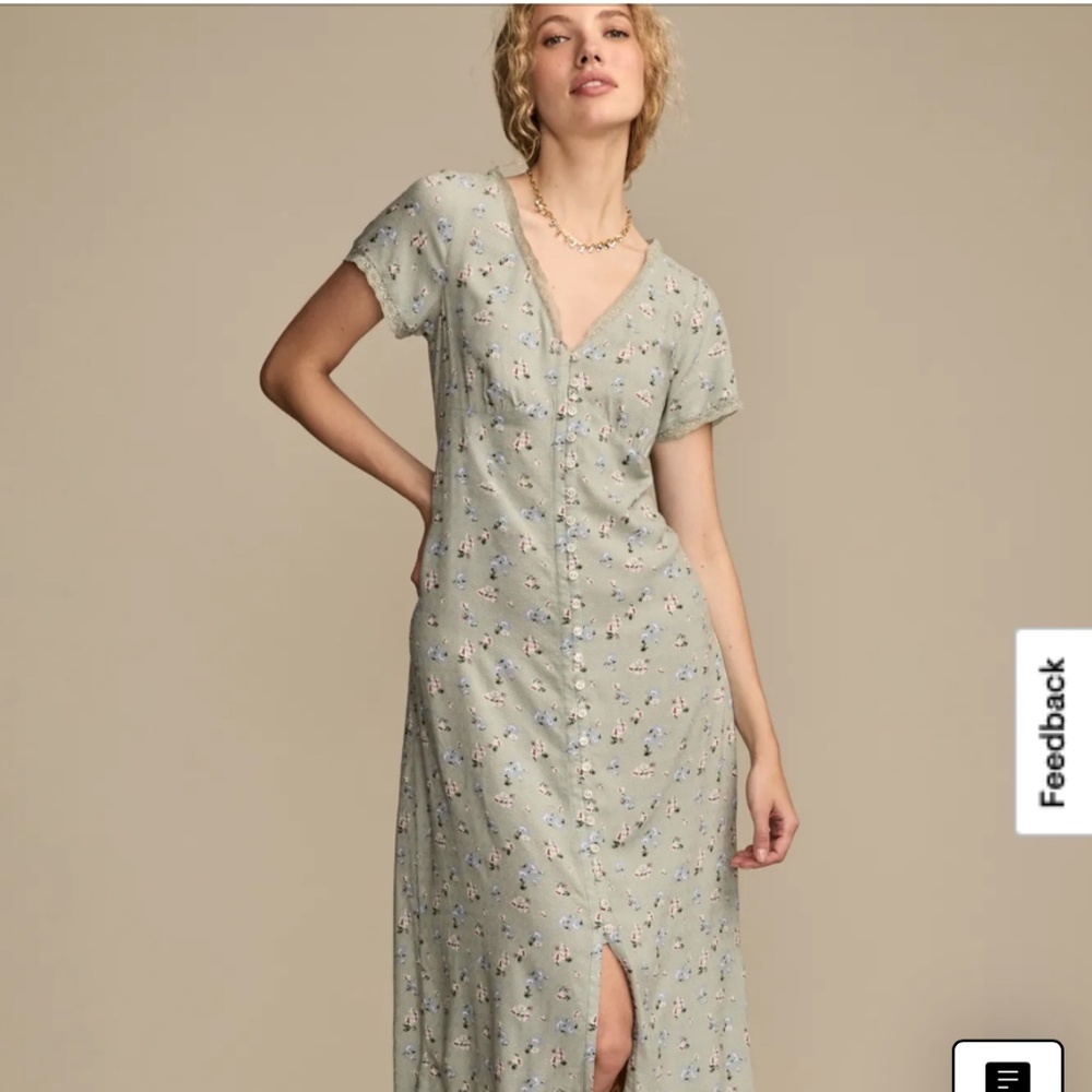 Blue maxi Dress floral luckybrand